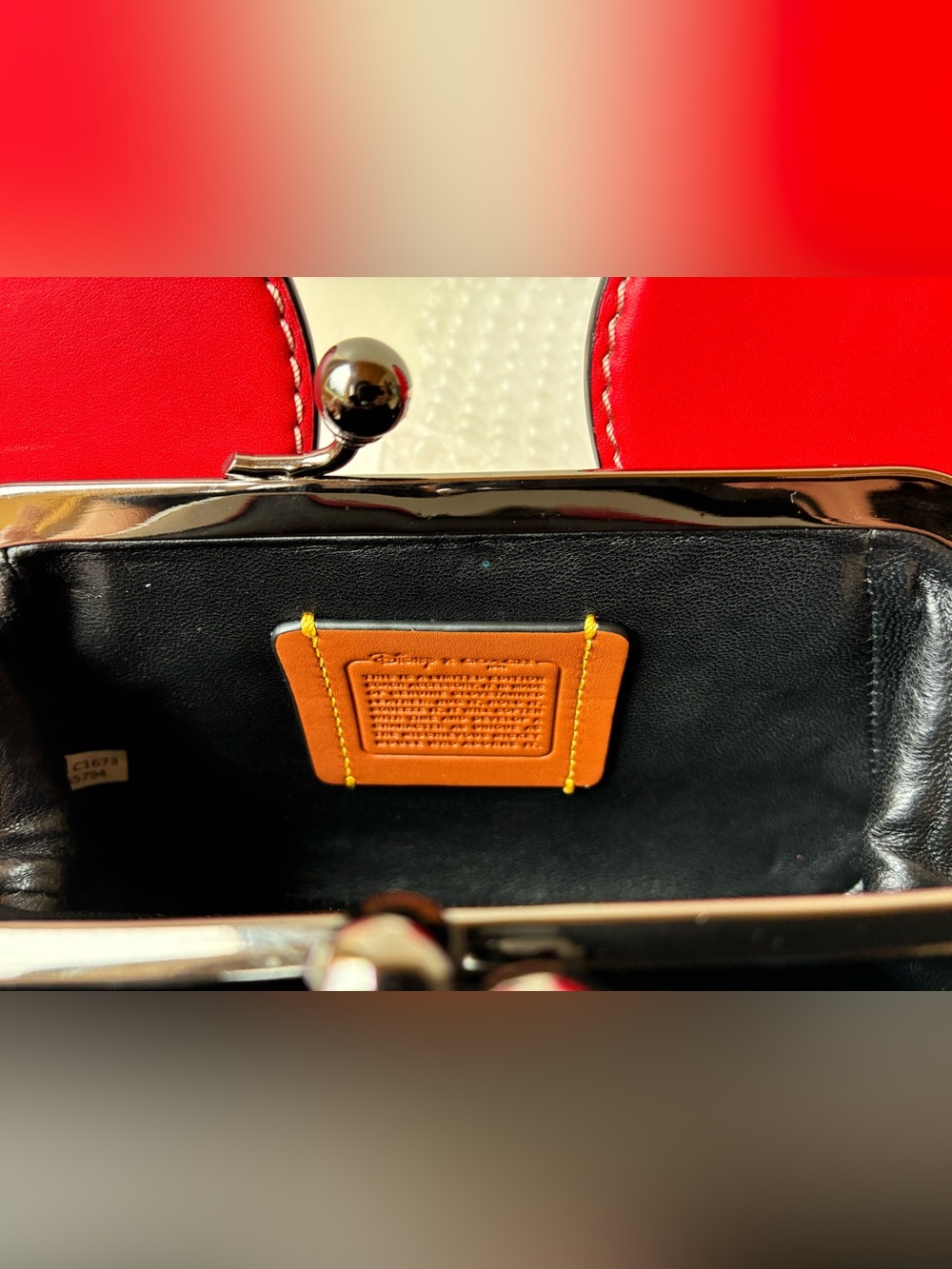 Coach 1941 x Disney Mickey Mouse Ears Red Kisslock Wristlet/Clutch - Picture 11 of 11